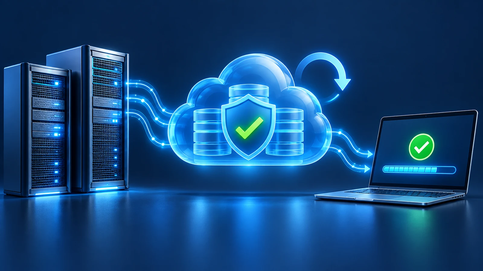 Illustrazione di copie di backup protette e di una prova di ripristino completata