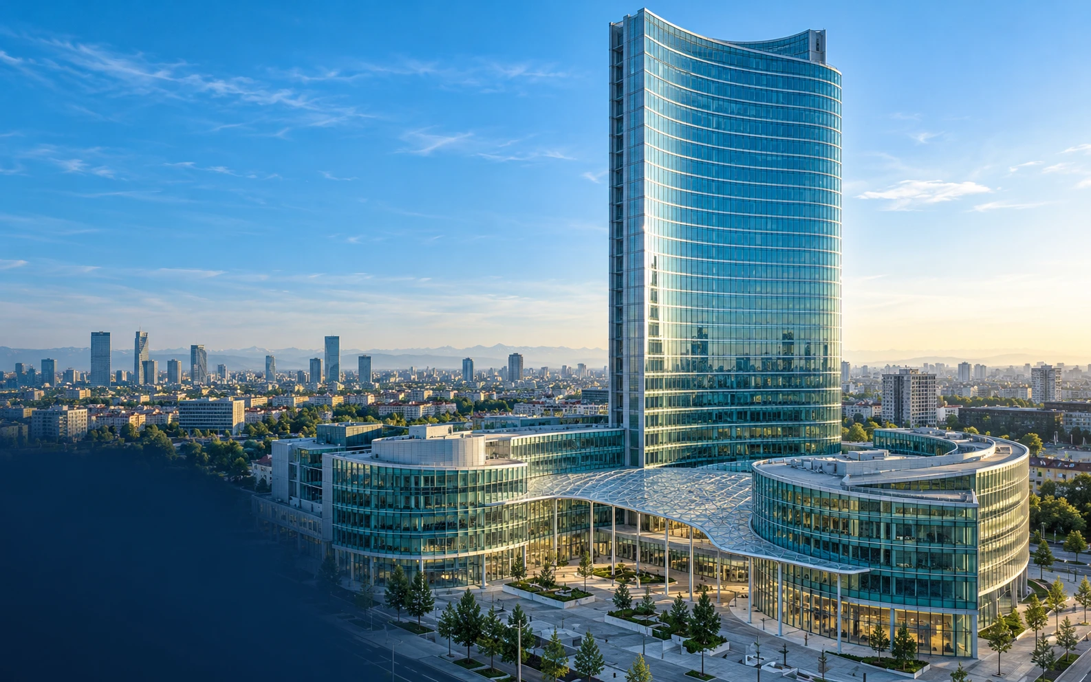 Vista illustrativa di Palazzo Lombardia a Milano
