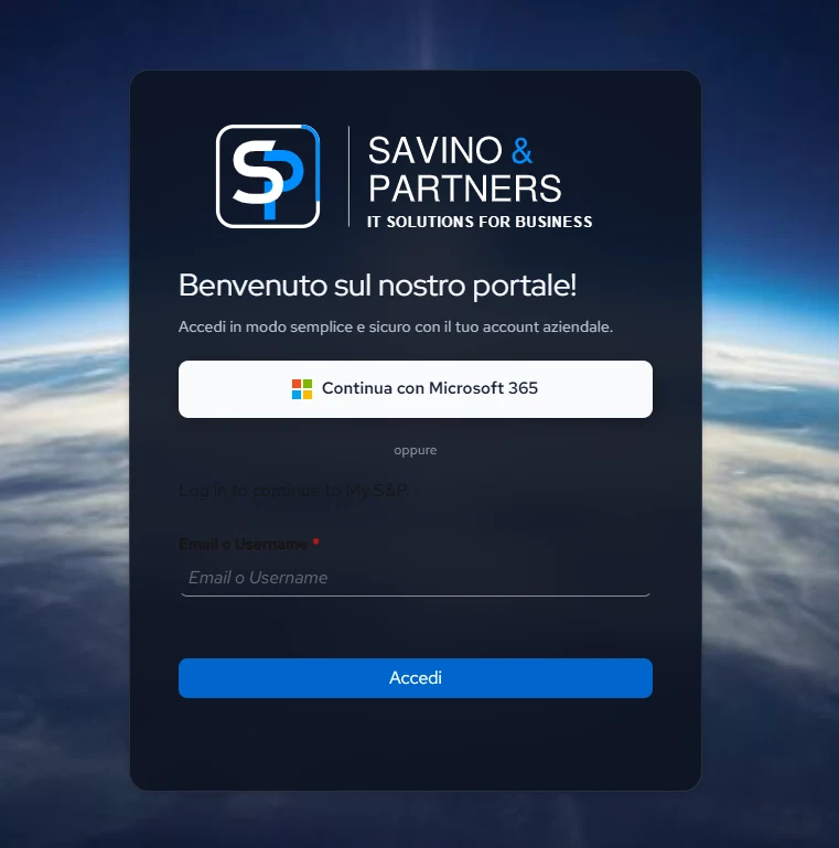 Accesso al portale My S&P tramite account aziendale Microsoft 365