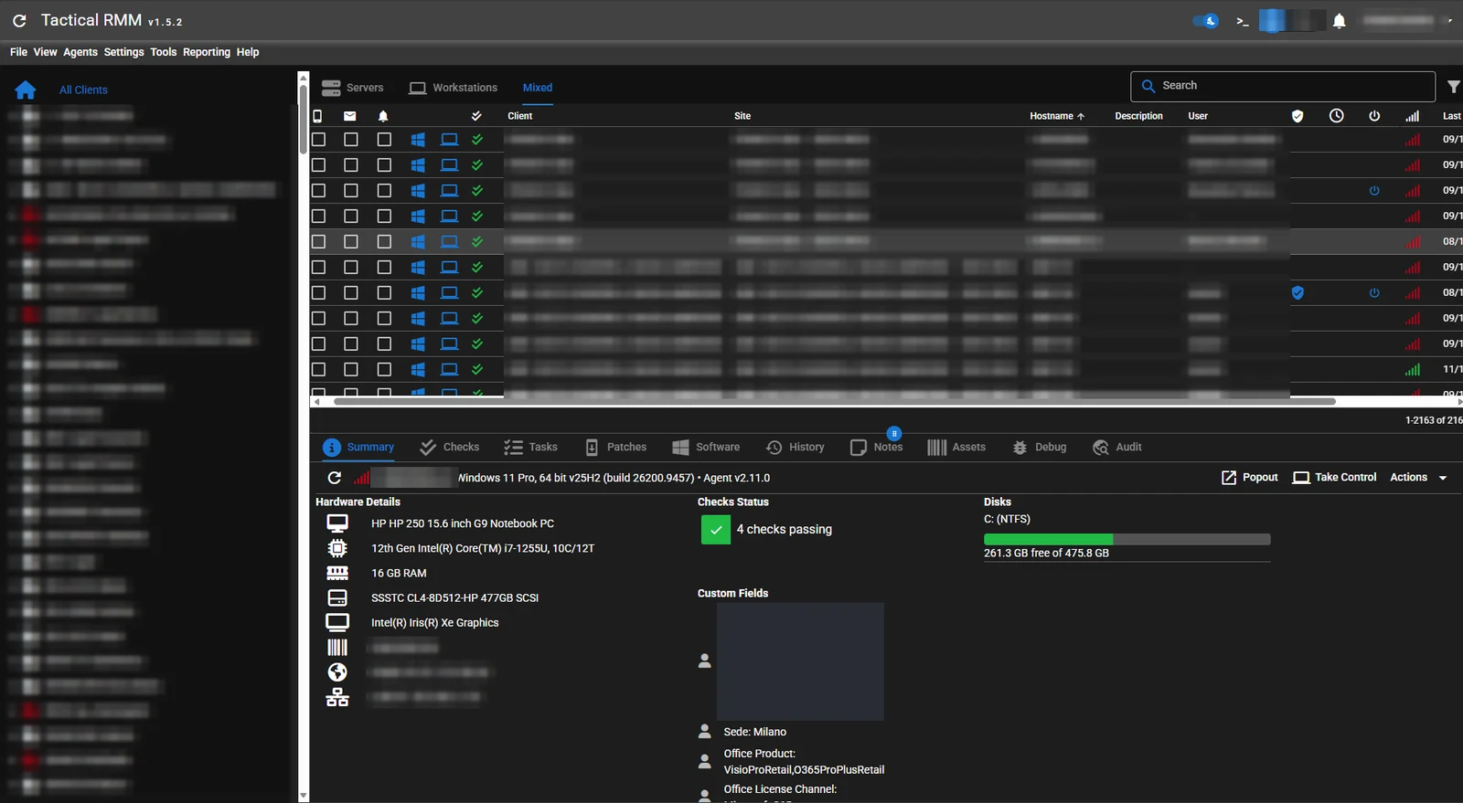 Console operativa: Support & Monitoring Services
