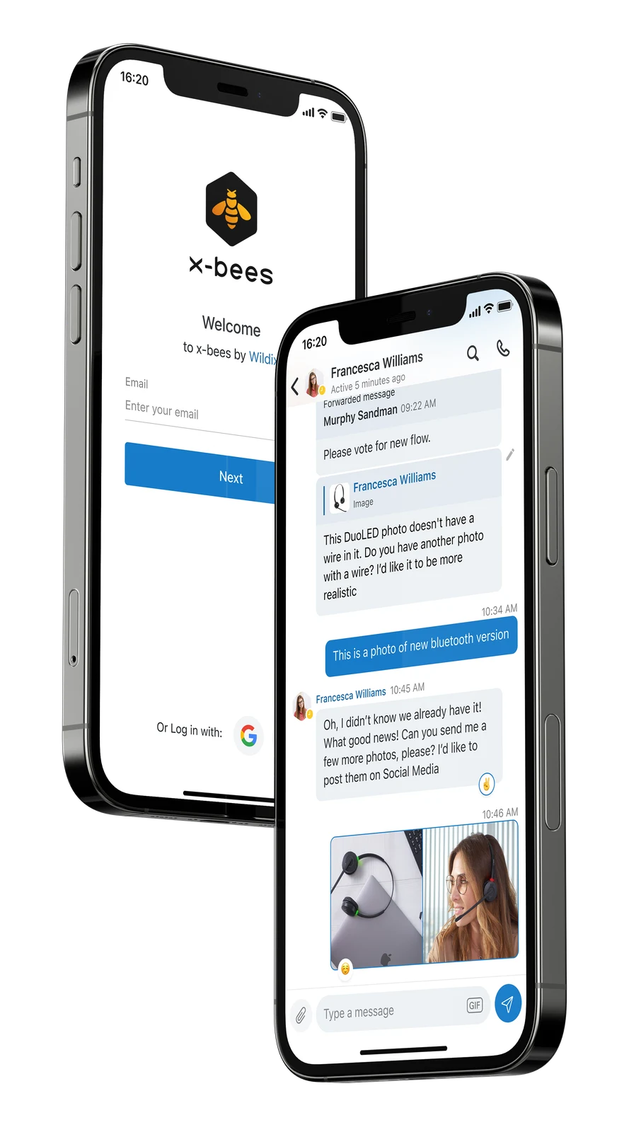 Chiamate e collaborazione x-bees su smartphone
